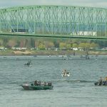Fishing Guide Boat in river near other fishing boats